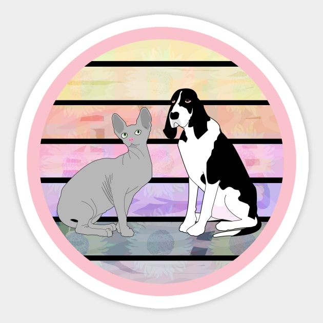 Cat and Dog Sticker by momomoma